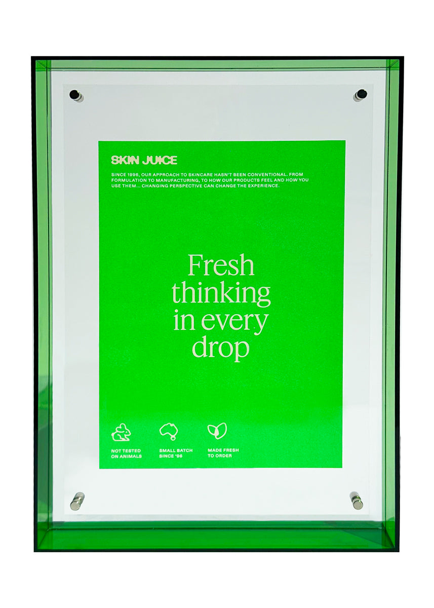 A4 POS Counter Stand + A5 Poster Pack – Skin Juice Wholesale